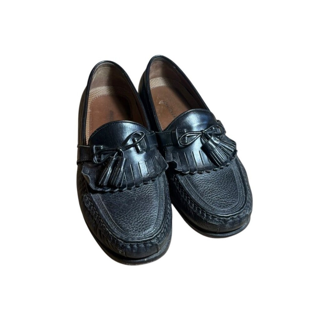 Johnston Murphy Mens Aragon II Loafer Size 10 W Black Tassel Dress Shoes Wide